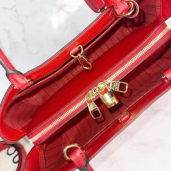 Louis Vuitton Montaigne MM Empreinte Cerise Bag, Wallet & Scarf BUNDLE โฅ๏ธ - Picture 6 of 16